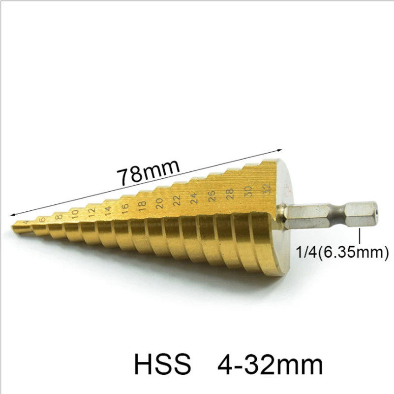 

SHRHex shank straight groove titanium plated 4-32 plus one center punch 130MM bag