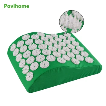 

Povihome Acupressure Yoga Massage Pillow for Neck Head Massage Therapy Pain Relief Health Wellness Green body massage C11285