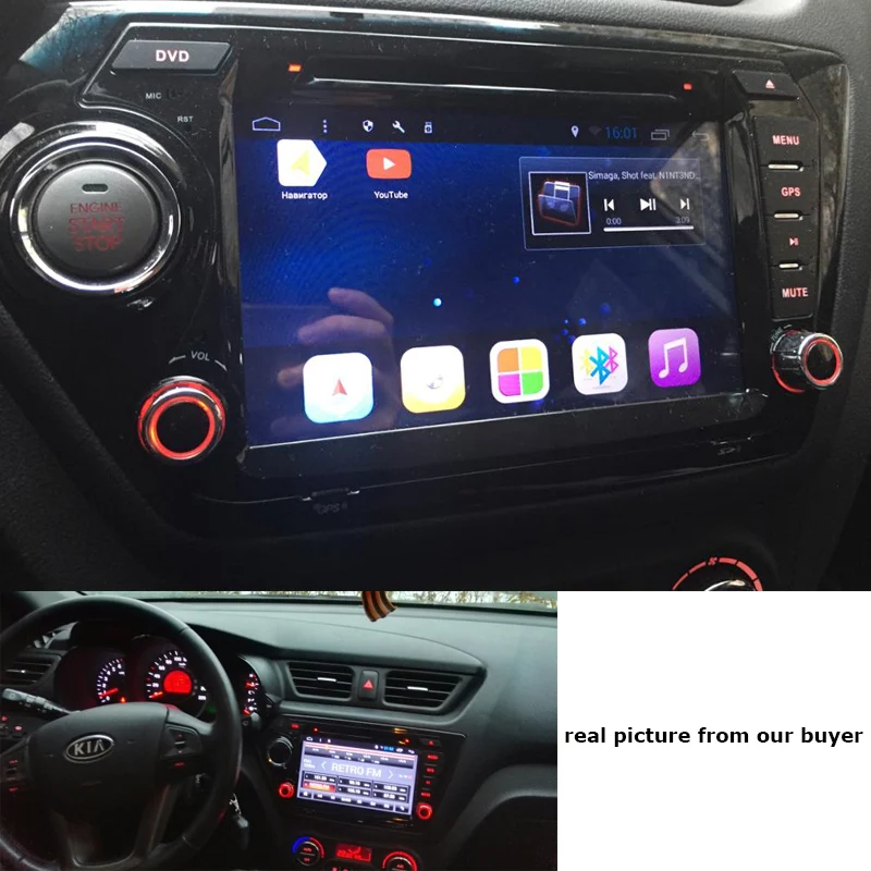 Perfect SMARTECH 8 inch 2 Din Android 8.1 Car Radio GPS Navigation For KIA RIO K2 2010-2015 Car DVD Player Support TPMS Wifi 3G OBD DAB+ 2
