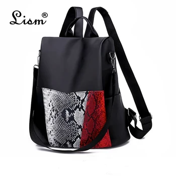 

bags for women 2018 new Snake skin decoration Oxford Backpack Famous Designers Brand Shoulder Bag Leisure Backpack for Girl