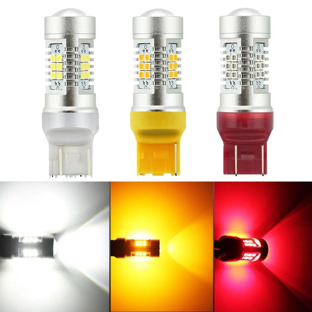 2x T20 7440 7441 7443 7444 W21W WY21W W21/5W светодиодные стоп сигналы габаритные лампы для