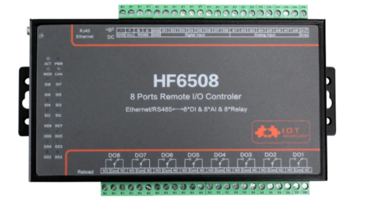 

P2P Remote I/O Controller 8DI 8DO 8AI Digital Analog to RS485 Ethernet/GPRS/WIFI Serial Server Device Modbus RTU TCP Gateway DTU