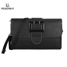 Pequeno PU Couro Bolsas de Ombro Casual Mulheres Flap Envelope Mensageiro Embreagem