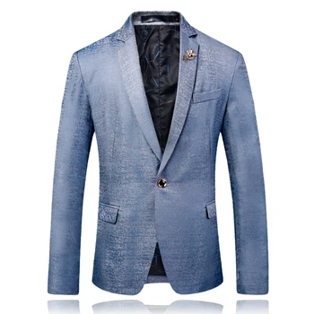 

2018 New Fashion Mens Blazer Business Casual Single buckle Suits jacket Slim Fit high Quality Male Wedding Plus Size M-4X