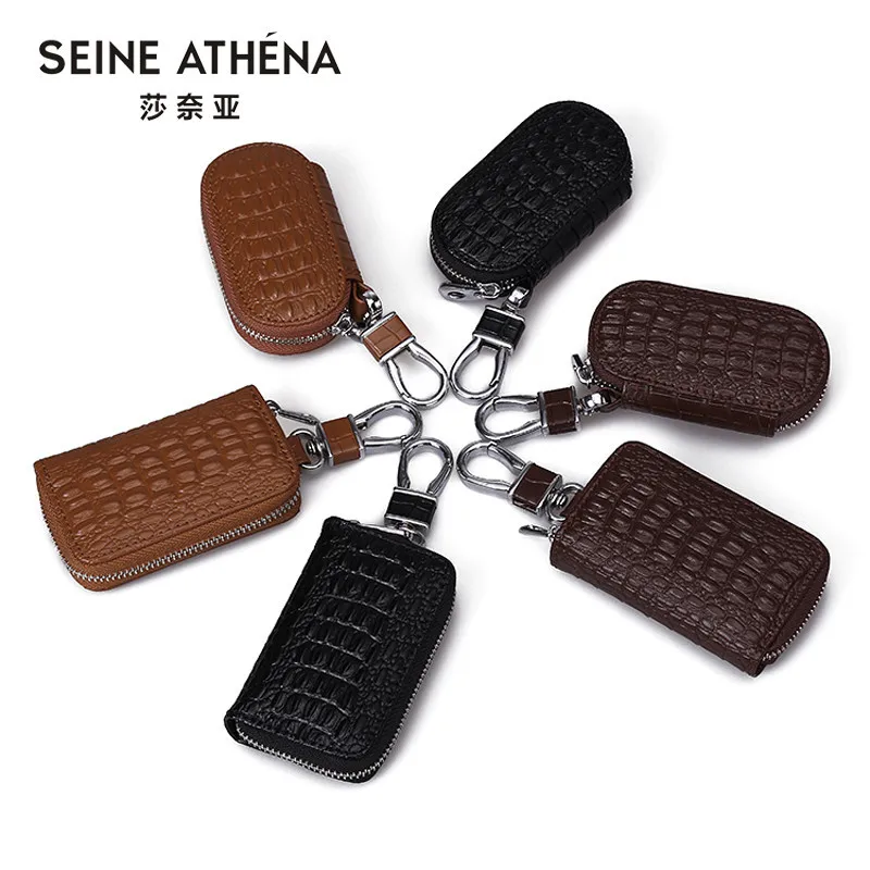 

Genuine Leather Car Key Holder Chain For Men Car Key Bag Organizer Fashion Key Case For Car Monedero Llavero Hombre Porta Chaves