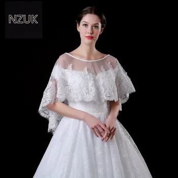 

NZUK white lace bridal bolero Wedding Bolero Women Shawl Evening Capes Short Bridal Wrap Wedding Accessories wedding jacke