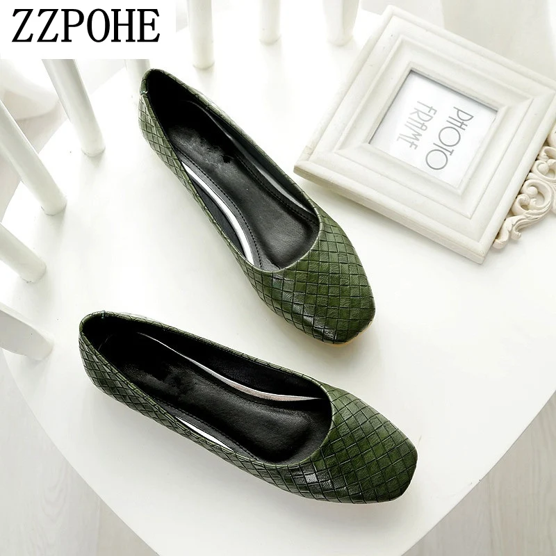 Zzpohe الربيع الخريف النساء أزياء الشقق أحذية لينة النساء الانزلاق على عارضة أحذية مريحة واحدة سيدة القيادة أحذية كبيرة الحجم Www45 Kotora Shop