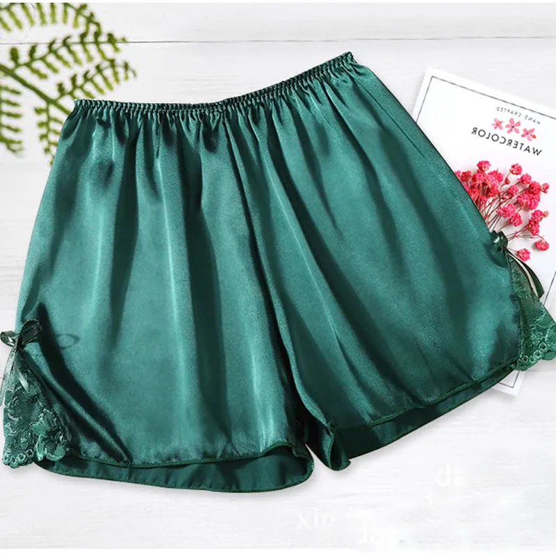2020 Plus Size Satin Kitten Silky Elastic Waist Women Men Home Sleep Tracksuit Bottom Short Pants Pajama Nightwear Shorts