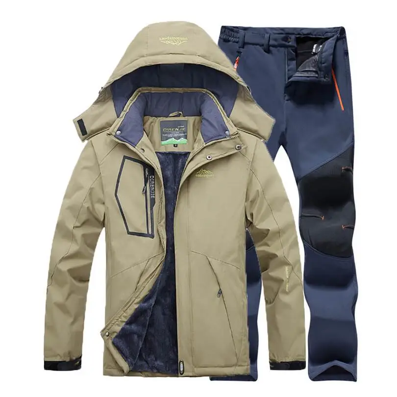 pants Warm Waterproof Overcoat 2 Pcs Suits Set Mens Popular Hunting Jacket Coat
