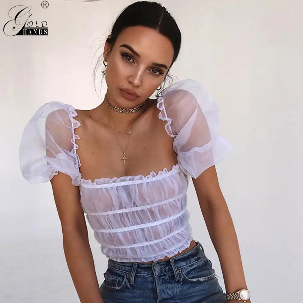 White Sheer Off The Shoulder Top Shop 