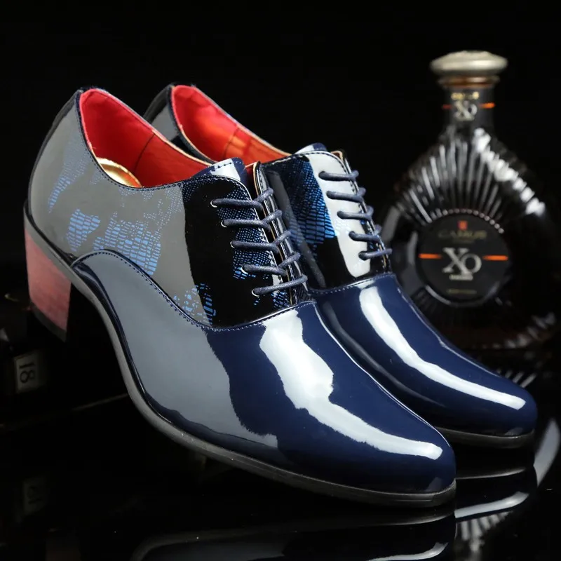

Good Quality Oxford Dress Shoes for Men High Heel Pointed Toe Fashion Wedding Shoes Men Patent Leather Business Party Shoes