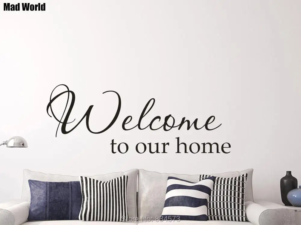 Welcome To Our Home Lettering Home Entryway Wall Art Stickers Wall