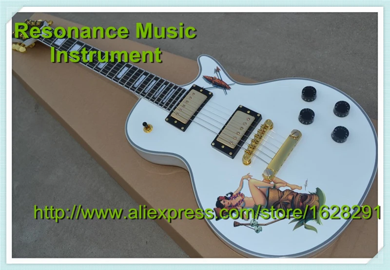 

Top Selling High-quality White LP 22 Frets Custom Block Inlay Electric Guitar China Custom Available