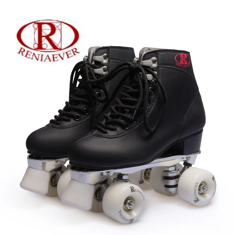 Girl's Rink Skates Roller Skates black skating shoe White wheels black