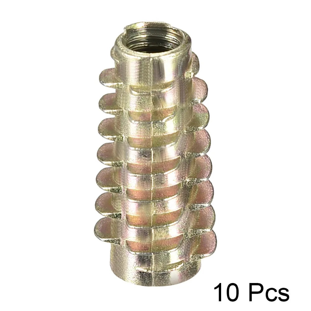 

Uxcell 10pcs/lot M6x18 M6x25 M8x15 M8x18 Threaded Insert Nuts Hex Drive Inserts Hex-Flush Zinc Alloy Furniture Nuts