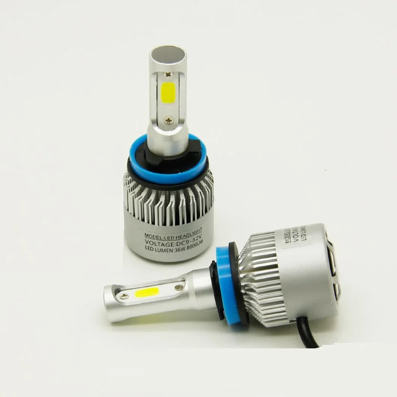 1 пара вел H4 H7 H11 H1 9005 лампы фар авто 72 W 8000Lm/6500 K 9006 881 FogLamp светодиодные фары