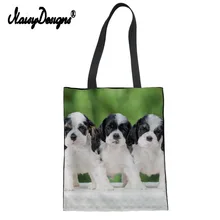 Noisydesigns Cocker Spaniel, Женская холщовая многоразовая сумка для покупок, летняя Студенческая сумка через плечо, сумки через плечо, Torebka