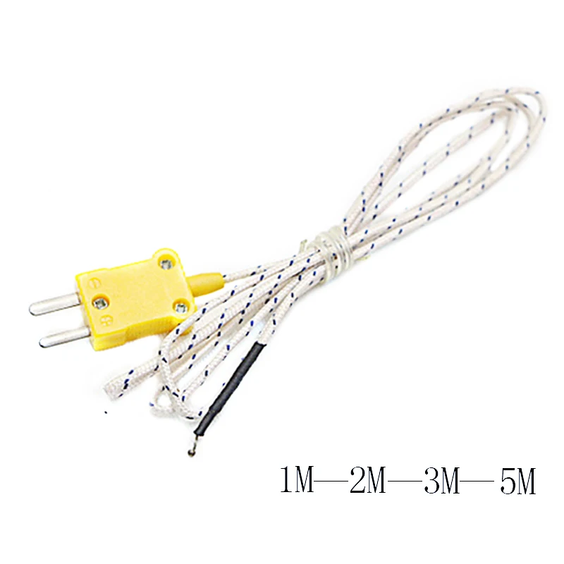 

1/2/3/5M K Type Thermometer Line Test Length Wire Temperature Thermocouple Sensor Probe Tester Line Multimeter Tester Line