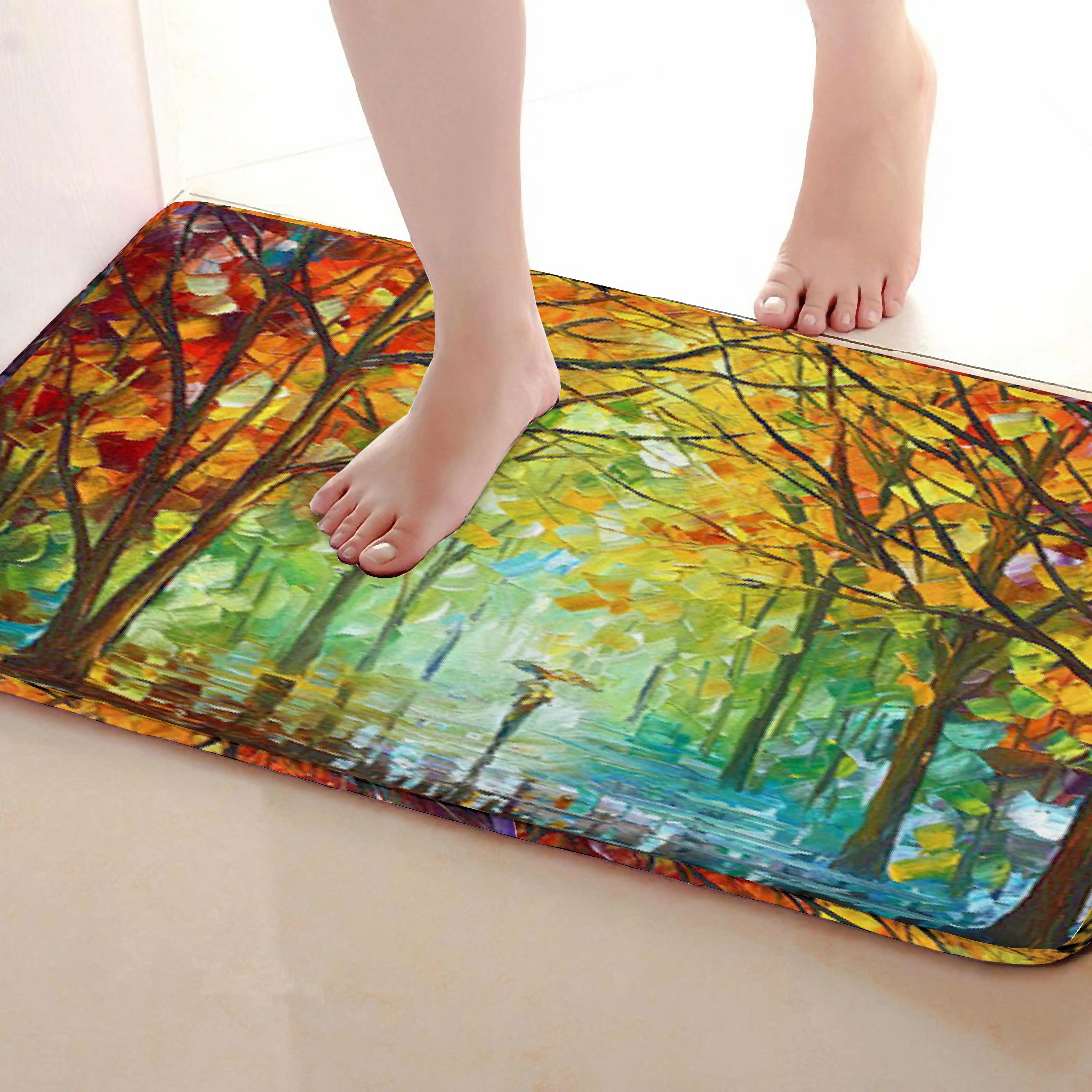 Лесной Стиль Коврик для ванной комнаты, смешной Противоскользящий коврик для ванной, занавески для душа s аксессуары, соответствующие вашей душевой занавеске