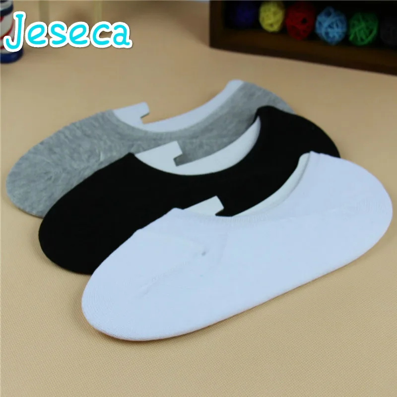 Jeseca/5 пар носков; тапочки для мужчин и женщин; хлопковые мягкие носки-башмачки; летние невидимые носки без каблуков; цвет белый, черный, серый; уличная одежда; нескользящие носки