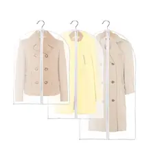 3 шт. PEVA полупрозрачный пылезащитный чехол для одежды костюм сумки одежда пылезащитные чехлы на молнии чехол для одежды сумки