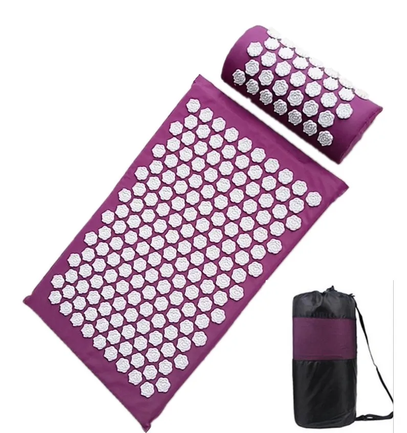 

Massager (appro.62*38cm)Cushion Mat Acupressure Relieve Back Body Pain Spike Acupuncture Massage Mat+Pillow with mesh bag