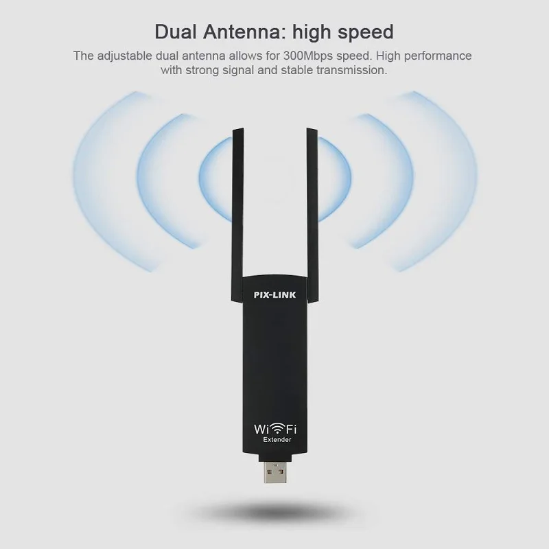 Усилитель диапазона Wi Fi 2 4 ГГц USB репитер усилитель сигнала 300 Мбит/с двойные