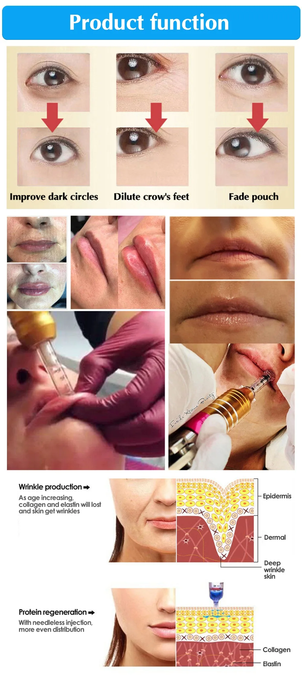 Caneta para Anti-rugas Rejuvenescimento da Pele Novo Colorido Hialuron Caneta Mesotherapy Arma Nenhuma Agulha Injeção Hialurônico Soro Meso 19 Cheap Dispositivo de íons
