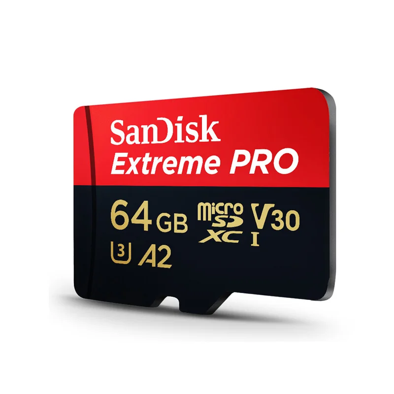 Двойной флеш-накопитель sandisk extreme pro Micro SD Card до 170 МБ/с. A2 V30 U3 32 Гб 64 Гб 128 ГБ флэш-памяти TF карта, карта памяти Micro SD с адаптером SD - Емкость: SDSQXCY-64GB