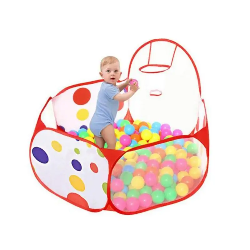 

1.5m Foldable Kids Basket Game Tents Toddler Ocean Ball Tent Children Toy Pool with 100PCS Funny Colorful Ocean Ball