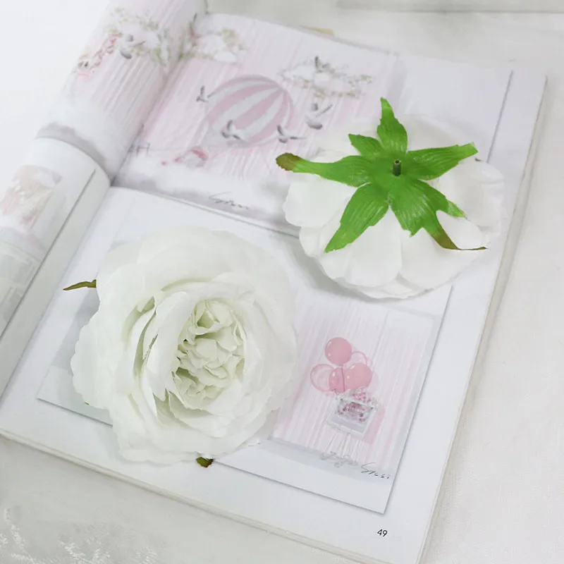 Flone Artificia Rose Flower Head 10cm Simulation Rose Flowers Fake Silk Flowers Wedding Home Party DIY Garland Decor Art (8)