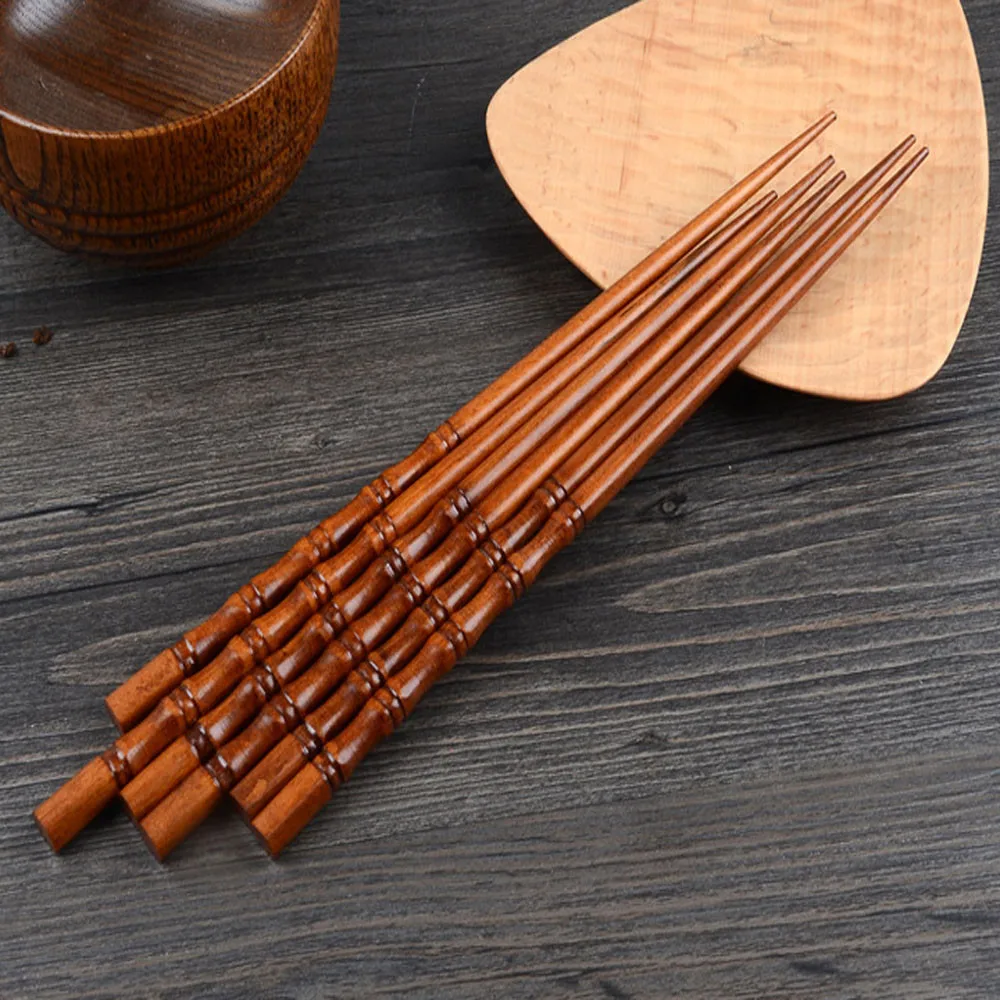 

2 Pairs Creative Natural Handmade Wood Chopsticks Gift Tableware Chopsticks