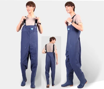 Fishing Rain Pants Breathable Chest Waders Waterproof  Pants Hunting Fishing High Qulity Rubber Fishing Material with TPR shoes