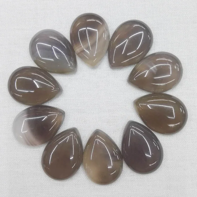 

Wholesale 25x18mm natural gray onyx stone teardrop CAB CABOCHON beads for DIY jewelry accessories Free shipping 20pcs/lot