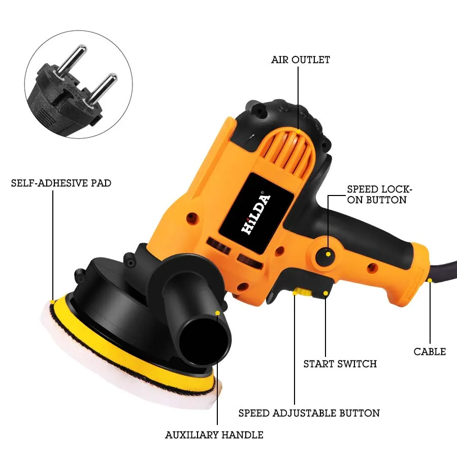 220V Elektrische Auto Polijstmachine Machine Auto Polijstmachine Verstelbare Snelheid Schuren Waxen Gereedschap Auto Accessoires Powewr Gereedschap