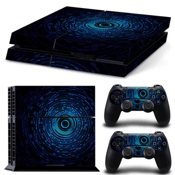 

Free drop shipping Green Design Like Eye Custom Waterproof Decals for Sony PS4 Console + 2PCS Controllers skin #TN-P4-5152