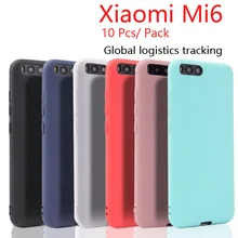 Для Xiaomi mi 6 mi 6 5,1" дюймовый ультра-тонкий Кристалл ТПУ и матовым soild Цвет задняя крышка защищает кожа силиконовый чехол 10 шт./лот
