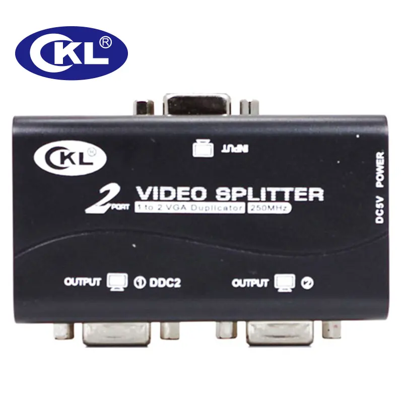 CKL 2 или 4 порта черный VGA сплиттер Дубликатор поддержка DDC DDC2 DDC2B USB питание передачи до 60 м настенный ABS Чехол