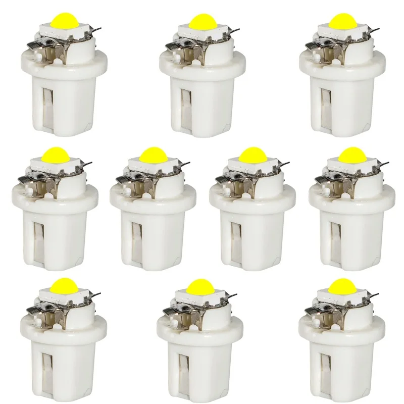 

10pcs T5 B8.5 B8.5D Super Bright Cree Chip LED Bulb Car Board Instrument Panel Lamp Auto Dashboard Warming Indicator Wedge Light