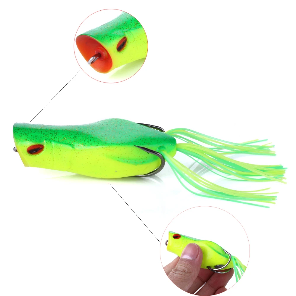  HENGJIA 1pc 7cm/14g soft ray frog popper fishing lures isca artificial hooks wobbler bait carp fishing pesca fishing tackle
