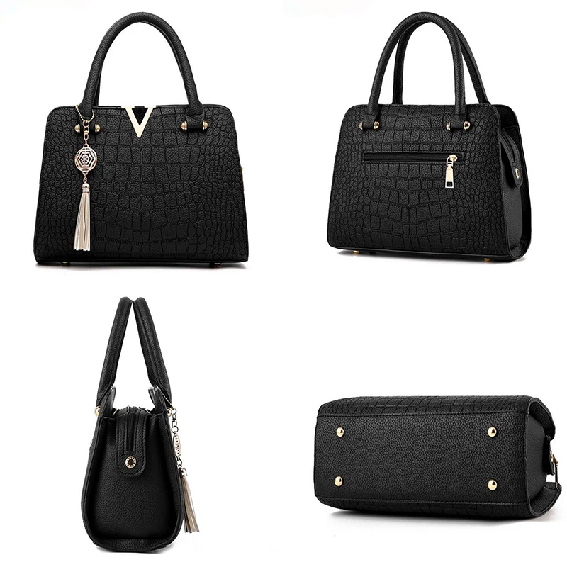  Woman Fashion Crocodile Leather V Letters Designer Handbags Luxury Quality Lady Shoulder Crossbody  - 32959632416