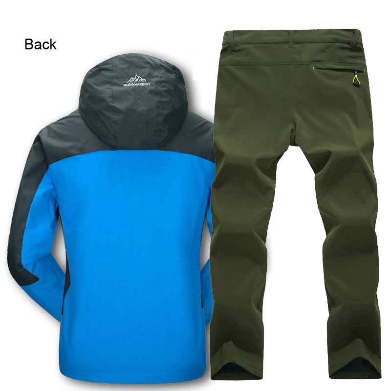 El Ártico hombre de luz Trekking senderismo pesca al aire libre abrigo y pantalones conjunto de deportes sola chaqueta y de secado rápido Pantalones traje de L-5XL El Ártico hombre de luz Trekking senderismo pesca al aire libre abrigo y pantalones conjunto de deportes sola chaqueta y de secado rápido Pantalones traje de L-5XL