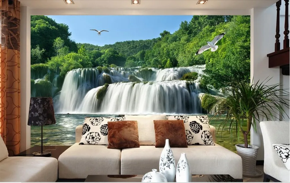 não-tecido mural floresta de Pedra cai decoração