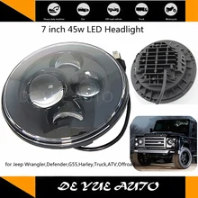 Е-знак SAE работы по сертификации 7 дюймов светодиодные фары с дальнего и ближнего света для Wrangler Hummer Camaro FJ Cruiser светодиодные ходовые огни
