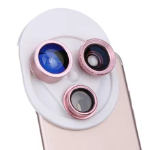 ALLOYSEED 4 in 1 Cell Phone Clip-on Camera 198 Degree Fisheye Fish Eye Lens 0.63X Wide Angle 15X Macro Lens Kit For iPhone 5S 6S