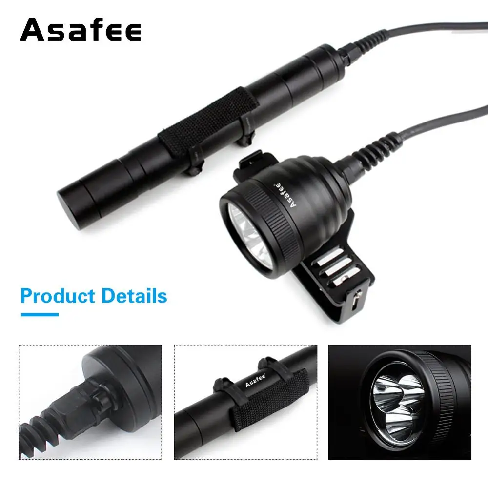  Asafee Canister Scuba Diving Light Torch 10 Degree Cree XM-L2 U4 Waterproof LED Dive Light 26650 Ca - 32816459658