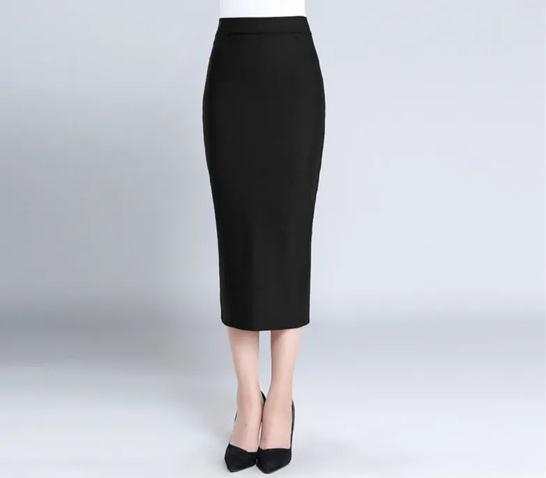 

2018 Spring and Autumn Half-length Black Pencil Skirt One Piece Skirt