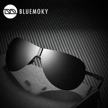Мужские солнцезащитные очки BLUEMOKY без оправы Siamese Aviation, поляризационные, UV400, солнцезащитные очки для пилота, для мужчин, Polaroid, спортивные очки