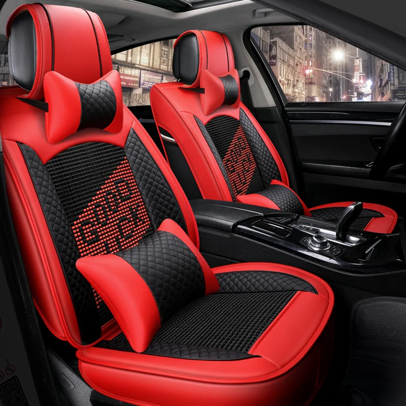 

KKYSYELVA PU Leather Auto Universal Car Seat Covers Set Automotive Seat Covers for toyota Car Styling Interior Accessories
