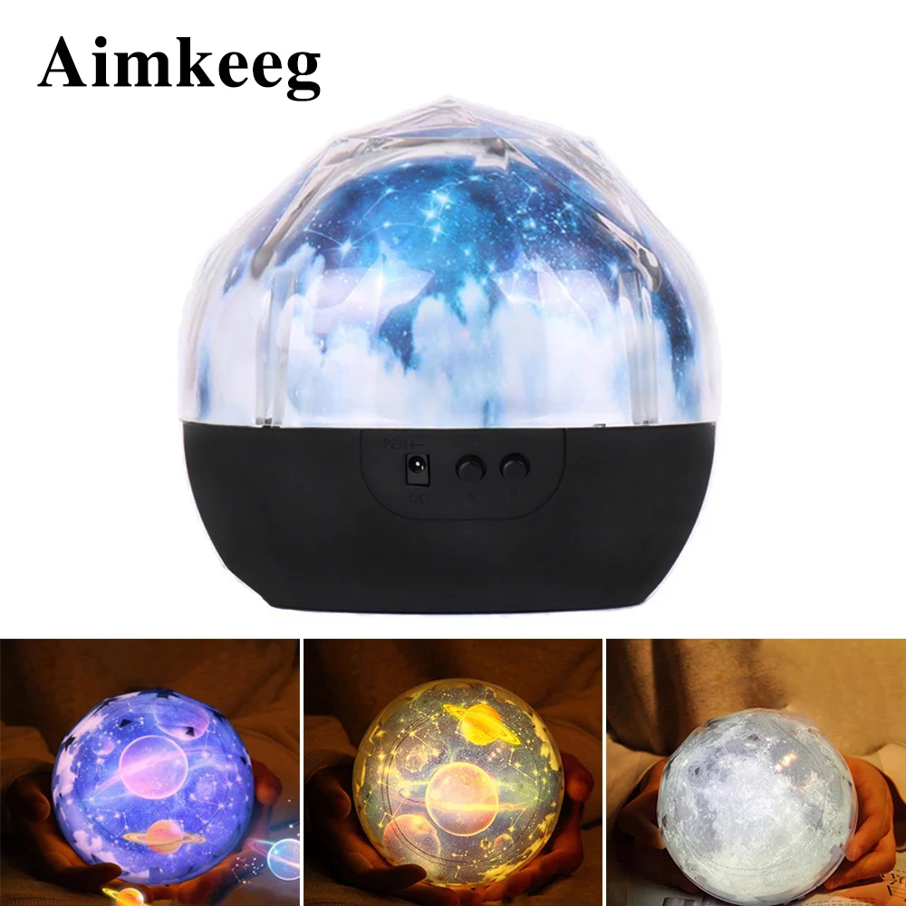 

Aimkeeg Colorful Magic Diamonds Projection Rotating Lamp Universe LED Night Light Starry Sky Magic Star Light for Birthday Gift